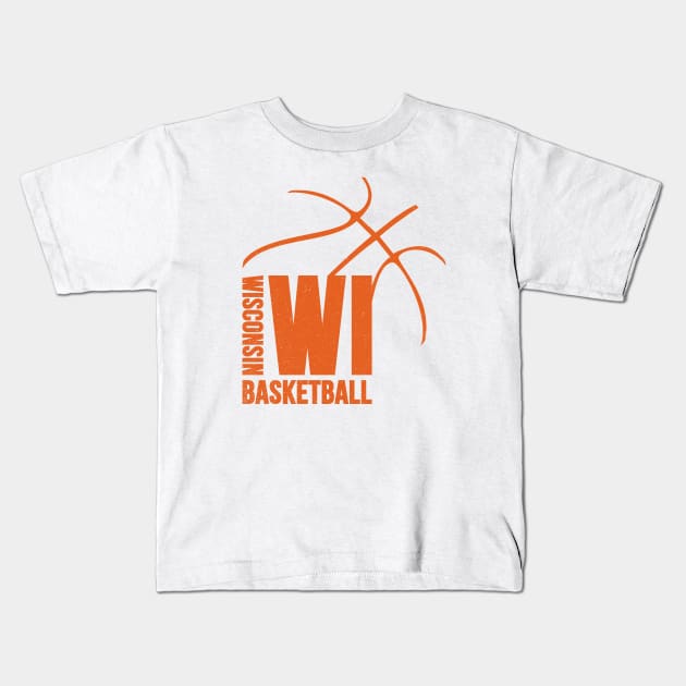 Wisconsin Basketball 01 Kids T-Shirt by yasminkul